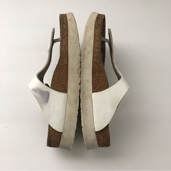 Birkenstock Papillio Gizeh white leather platform sandals size 40 woman’s - Picture 6 of 9